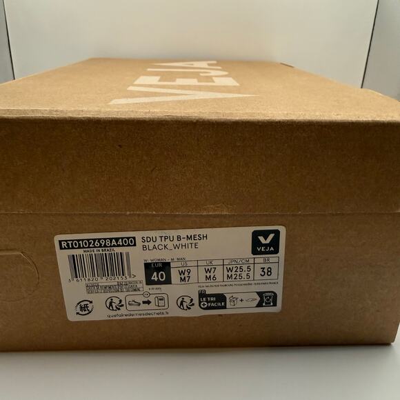 Veja SDU TPU B-Mesh Black White Breathable Sneakers- Woman’s 9, Men’s 7 - Picture 8 of 8